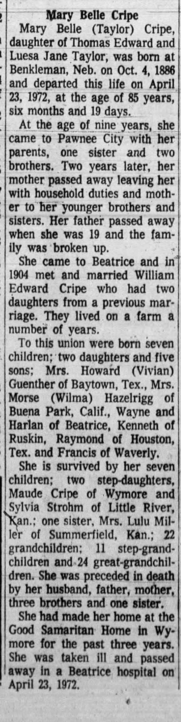 Clipping from Beatrice Daily Sun